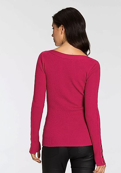 Melrose Strickpullover, aus Rippqualität mit Knöpfen günstig online kaufen