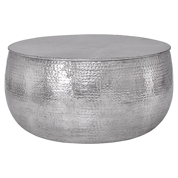Womo-Design Couchtisch 90x45cm Silber Hammerschlag-Design aus Metall günstig online kaufen