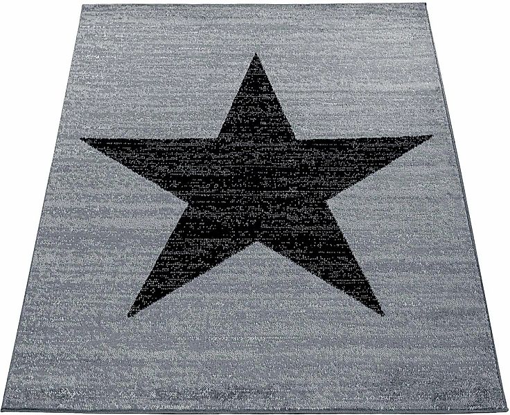Paco Home Teppich "Fiesta 116" rechteckig 12 mm Höhe Kurzflor, Motiv Stern, günstig online kaufen