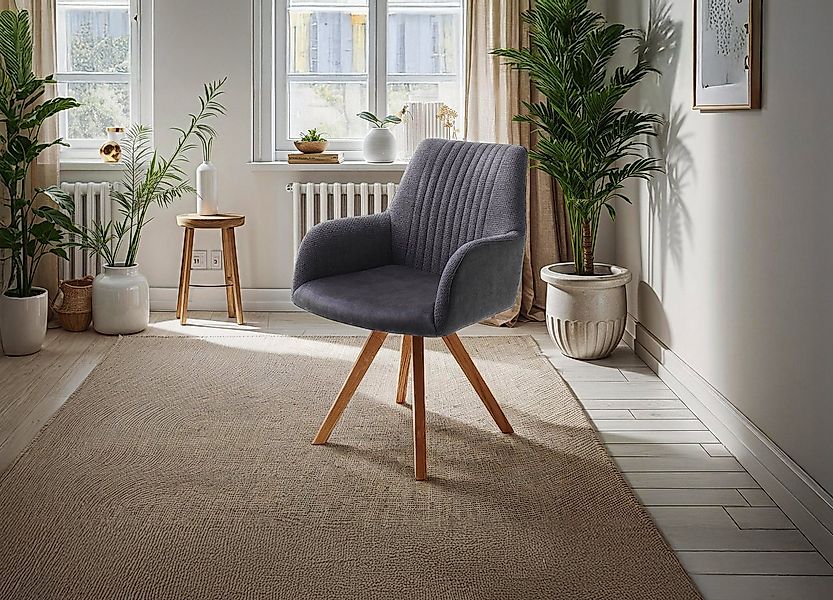 Massivart® Polsterstuhl drehbar, Esszimmerstuhl, Stoffbezug mit Struktur, A günstig online kaufen