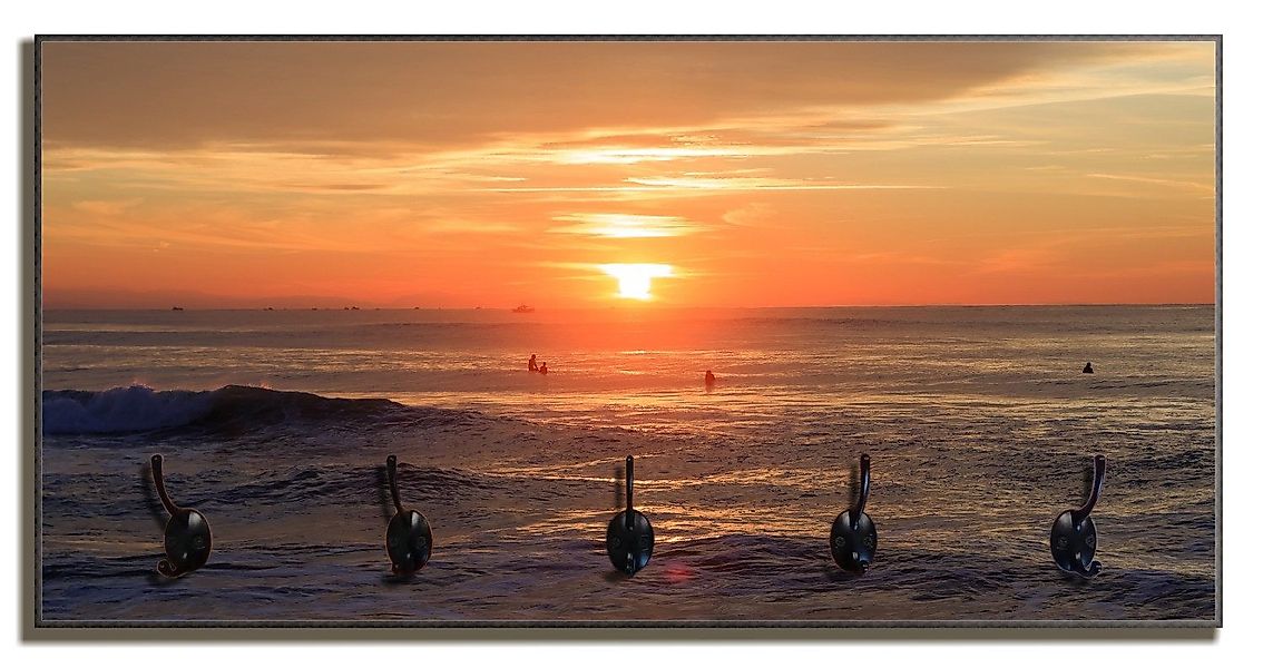 Wallario Garderobenpaneel Sonne über dem Meer günstig online kaufen