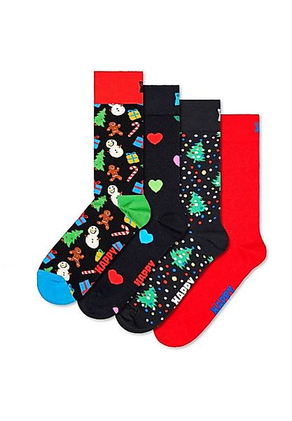 Happy Socks Basicsocken 4-Pack Christmas Socks Gift Set Verstärkte Ferse, b günstig online kaufen