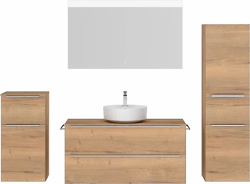nobilia® Badmöbel-Set »Alvene« vormontiert, mit Soft-Close, 4 Stk. tlg. günstig online kaufen