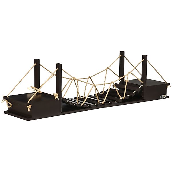 PawHut Kratzbaum Katzenregal, Hängebrücke, 96 cm x 20 cm x 25,5 cm, Braun, günstig online kaufen