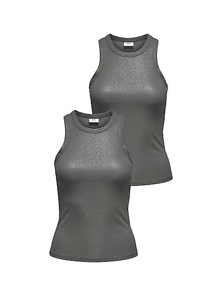 JACQUELINE de YONG Shirttop 2er-SET Feminines Tanktop Shirt Glitzer Effekt günstig online kaufen