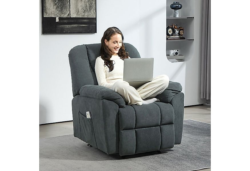 HOMCOM Relaxsessel Fernsehsessel mit Liegefunktion Wärmefunktion (Liegesess günstig online kaufen