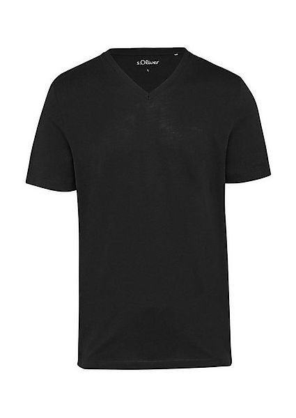 s.Oliver Kurzarmshirt T-Shirt mit V-Ausschnitt und Logo-Print Artwork günstig online kaufen