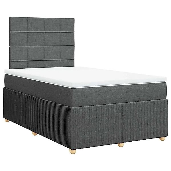 vidaXL Boxspringbett mit Matratze Dunkelgrau 120x190 cm Stoff 3294296 günstig online kaufen