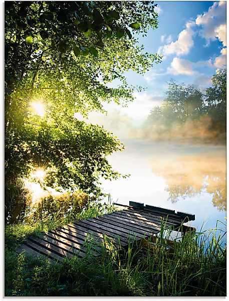 Artland Glasbild "Angelsteg am Morgen" Gewässer 1 Stk. tlg. in verschiedene günstig online kaufen