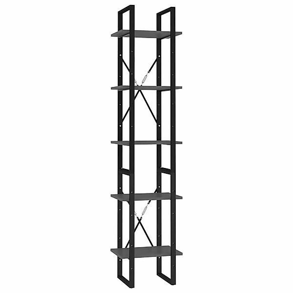 Bücherregal 5 Fecher Grau 40x30x175 Cm Spanplatte günstig online kaufen