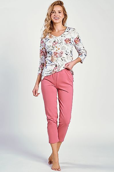 Mademoiselle Sommeil Capri-Pyjama Schlafanzug mit floralem günstig online kaufen