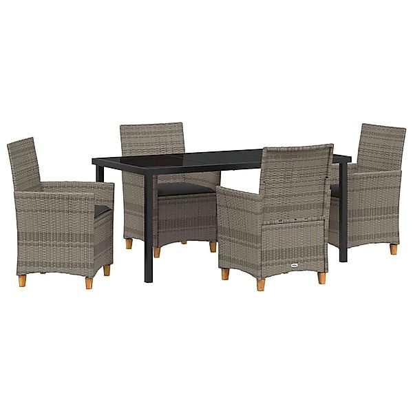 vidaXL Garten Essgruppe 5-Tlg Grau Poly Rattan 3381075 günstig online kaufen
