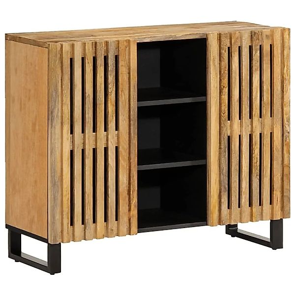 vidaXL Sideboard 90x34x75 cm Raues Massivholz Mango 377574 günstig online kaufen