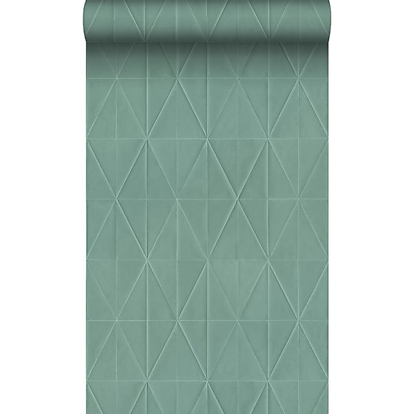 Origin Luxury Wallcoverings Tapete Origami Muster Graugrün 53 Cm X 1005 Cm günstig online kaufen