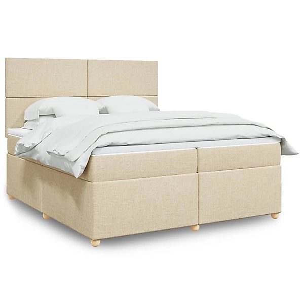 vidaXL Boxspringbett mit Matratze Creme 200x200 cm Stoff 3293685 günstig online kaufen
