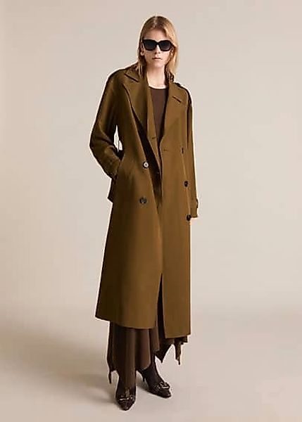 Langer Oversized-Trenchcoat aus Lyocell günstig online kaufen