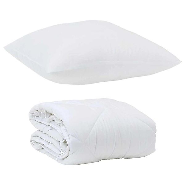 vidaXL Bettdecke mit Kissen 2-Tlg Weiß Mikrofaser 3376592 günstig online kaufen