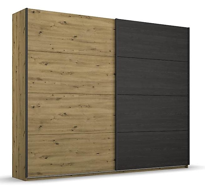 Schwebetürenschrank 2-türig ca. 226 cm breit Eiche Artisan / Schwarz Oak günstig online kaufen
