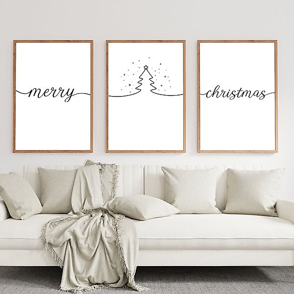 Tigerlino Poster Weihnachten 3er Set Merry günstig online kaufen