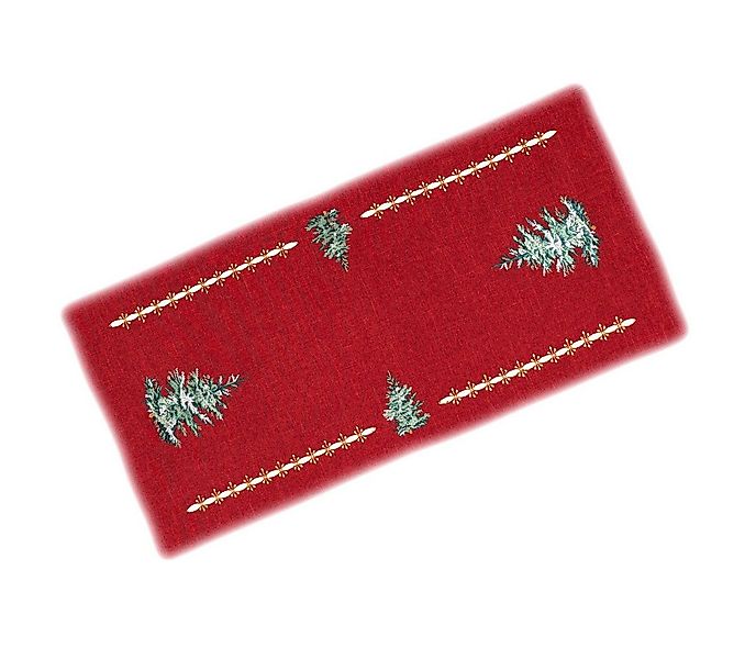texpot Tischdecke Tischläufer Stickerei Tannenbaum mit Lurex Weihnachten (1 günstig online kaufen
