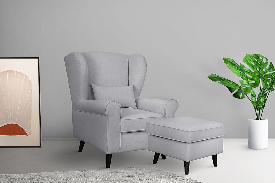 Home affaire Sessel »Ohrensessel CHISTELLE, wahlweise mit Polsterhocker« mi günstig online kaufen