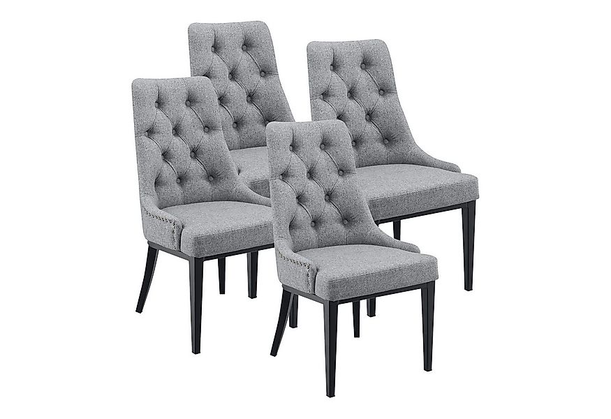 en.casa Esszimmerstuhl, Esszimmerstuhl »Chester« Hellgrau günstig online kaufen