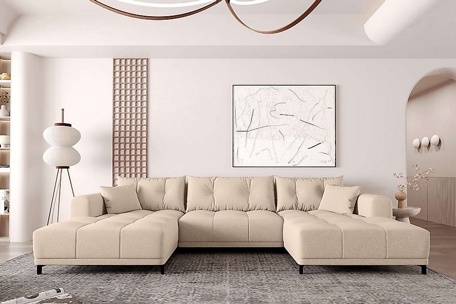 99rooms Wohnlandschaft Massimo, Sofa, U-Form, mit Schlaffunktion, Rundumbez günstig online kaufen