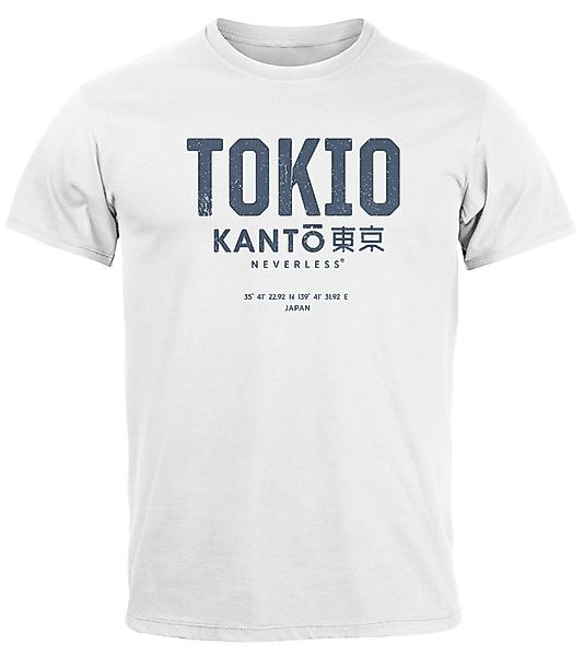Neverless Print-Shirt Herren T-Shirt Frontprint Tokyo Japan Japanische Schr günstig online kaufen