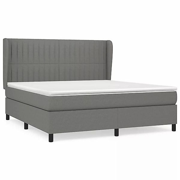 vidaXL Boxspringbett mit Matratze Dunkelgrau 160x200 cm Stoff1372496 günstig online kaufen