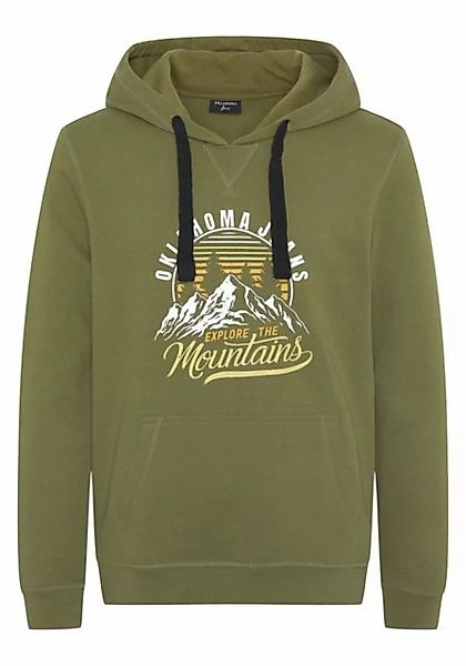 Oklahoma Jeans Kapuzensweatshirt mit Label- und Mountain-Print günstig online kaufen