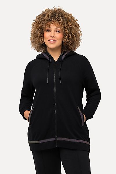 Ulla Popken Sweatjacke Hoodie Kapuze Regenbogen-Reflektorstreifen günstig online kaufen