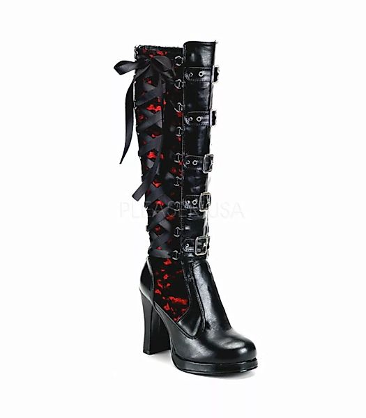 Gothic Damenstiefel CRYPTO-106 - Schwarz/Rot (Schuhgröße: EUR 36) günstig online kaufen