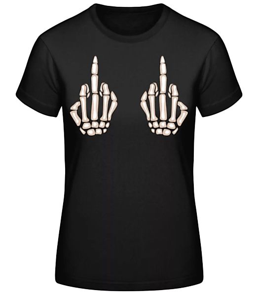 Skelett Mittelfinger · Frauen Basic T-Shirt günstig online kaufen
