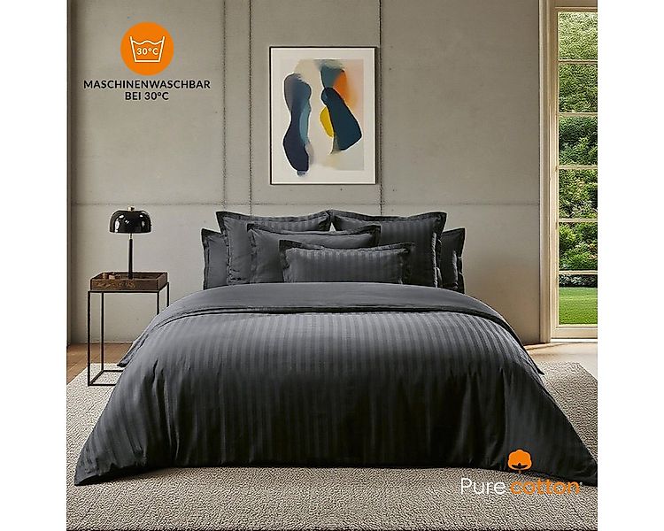 Pure cottom Bettwäsche Baumwoll-Satin Bettwäsche schwarz, Baumwoll-Satin, v günstig online kaufen