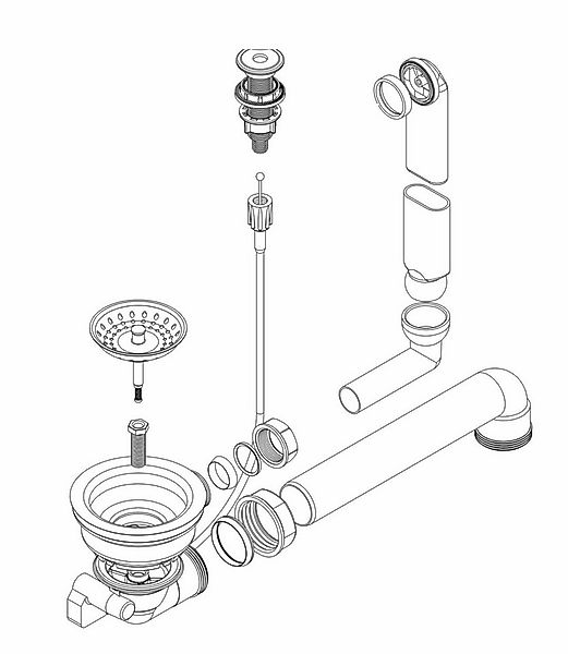 Schock Einbauspüle Schock Ablaufgarnitur mit Korbventil und Excenterbedienu günstig online kaufen