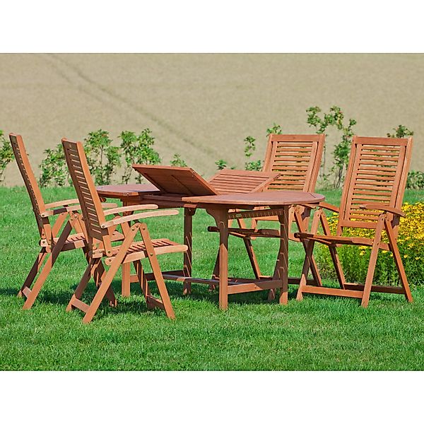 Gartenmöbel-Set Cordoba 5-tlg. Braun inkl. Tisch 120/170 cm x 100 cm günstig online kaufen