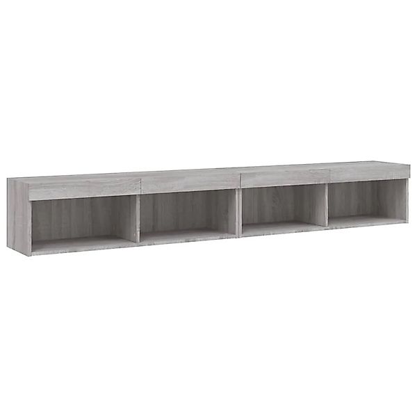 vidaXL TV-Schränke mit LED-Leuchten 2 Stk Grau Sonoma 100x30x30 cm 837166 günstig online kaufen