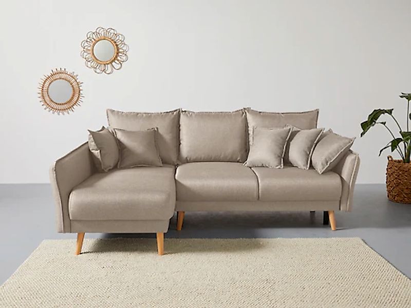 Home affaire Ecksofa "Granbo L-Form", incl. Bettfunktion und Bettkasten, Fe günstig online kaufen