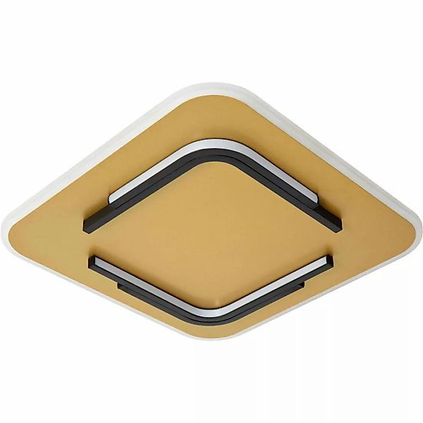 LED-Deckenleuchte Andreas, eckig, 40 cm x 40 cm, gold matt günstig online kaufen