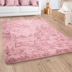Paco Home Hochflor-Teppich "Silky 591" rechteckig 37 mm Höhe Uni-Farben, be günstig online kaufen