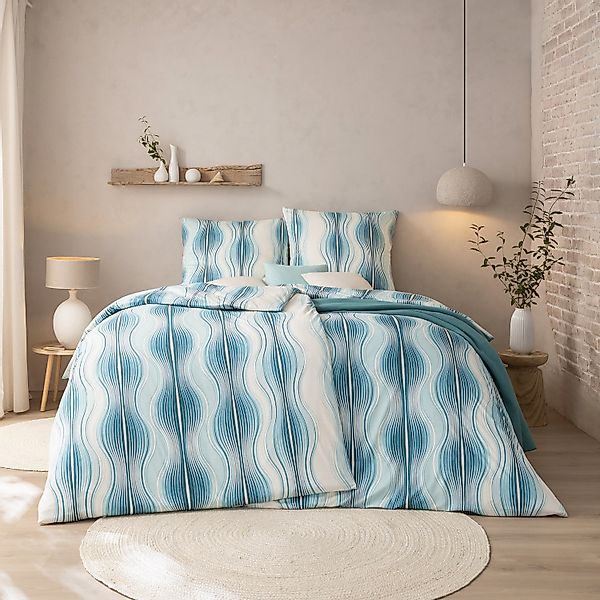 Estella Interlock Jersey Bettwäsche Marisol 6615-051 Wellen 135x200 günstig online kaufen