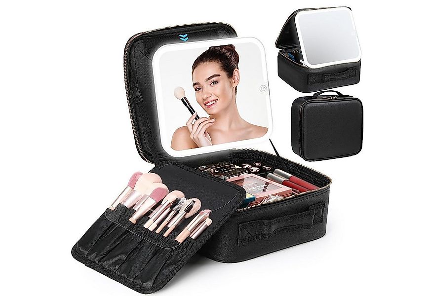 Forrlite Kosmetiktasche Kosmetiktasche mit Beleuchtetem Spiegel,Make Up Tas günstig online kaufen