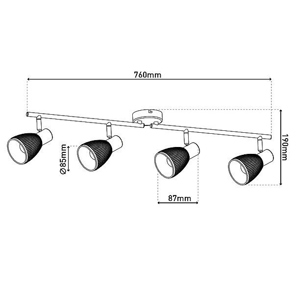 Deckenleuchte Lindita, 4-flammig, Glas, rauchgrau, E14 günstig online kaufen