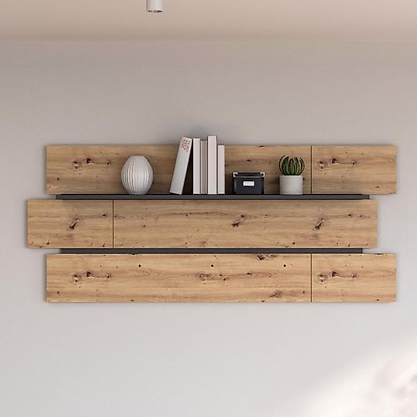 Wandboard LEOKADIA von Forte Artisan Oak Nachbildung / Uni Wolfram grau günstig online kaufen