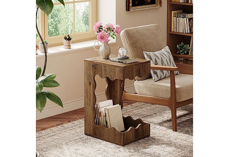 Tribesigns Beistelltisch Sofatisch mit 2-stöckiger, C-Form Kaffeetisch, 35 günstig online kaufen