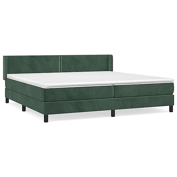 vidaXL Boxspringbett Boxspringbett mit Matratze Dunkelgrün 200x200 cm Samt günstig online kaufen