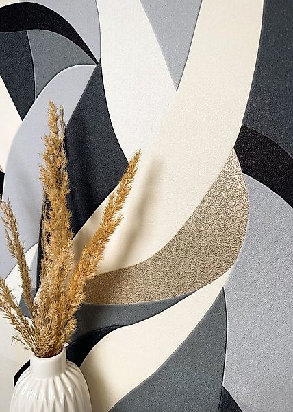 Newroom Vliestapete Ellie Schwarz Tapete Mustertapete Muster,Struktur,Motiv günstig online kaufen