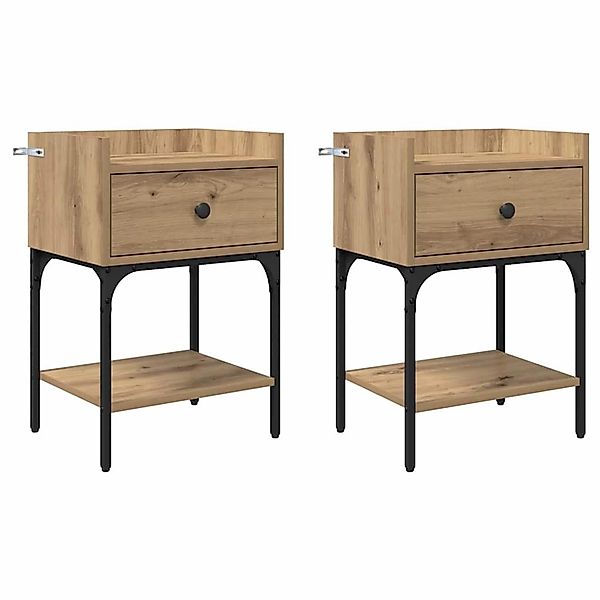 vidaXL Nachttisch 2 Stk Artisan-Eiche 40 x 29 x 60 cm Holzwerkstoff 881829 günstig online kaufen