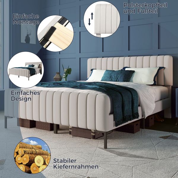 BlingBin Einzelbett Polsterbett Doppelbett (1-tlg., mit günstig online kaufen