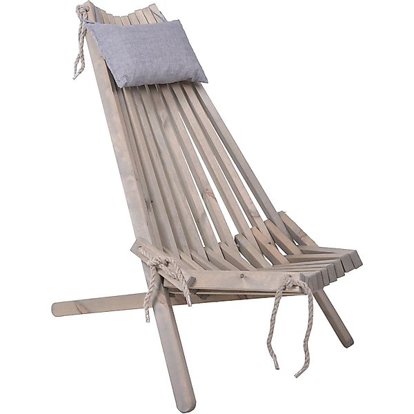 Garden Pleasure Relaxsessel FALUN Holz klappbar Aschgrau günstig online kaufen